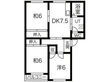 グレース矢作(3DK/2階)の間取り写真