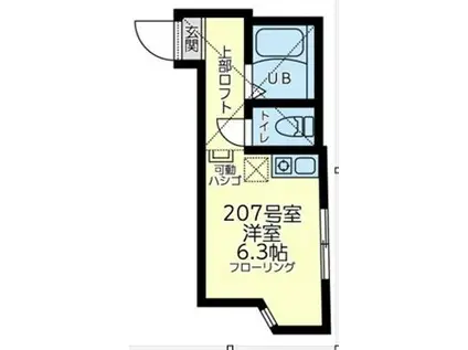ユナイト生田マドンナストリート(ワンルーム/2階)の間取り写真