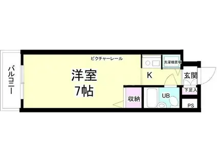 ジョイフル川崎弐番館(ワンルーム/6階)の間取り写真