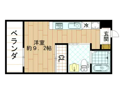 LIVING LIFE NAGASE ウエスト(ワンルーム/1階)の間取り写真