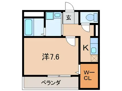 ジュネスVII(1K/2階)の間取り写真