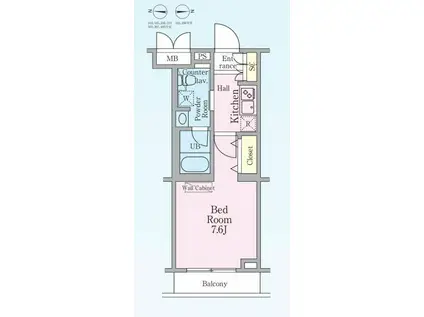 HYS新宿西落合(1K/2階)の間取り写真