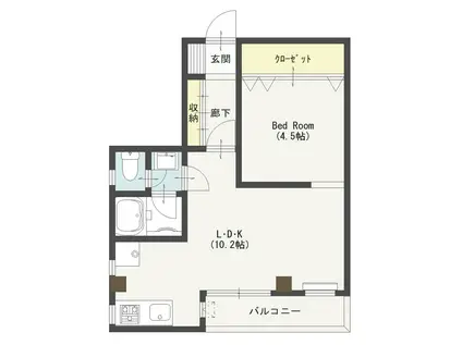 メゾン ド ラテール(1LDK/2階)の間取り写真