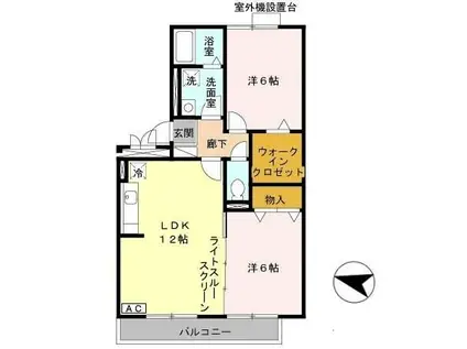 フラワーメゾンA棟(2LDK/3階)の間取り写真