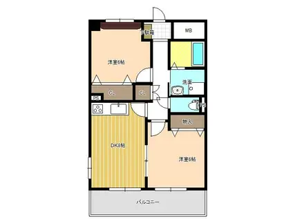 ジャルダン新栄(2DK/3階)の間取り写真