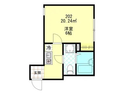 プリエール横浜神之木台(1K/2階)の間取り写真