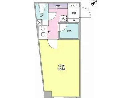 リベルテ(1K/2階)の間取り写真