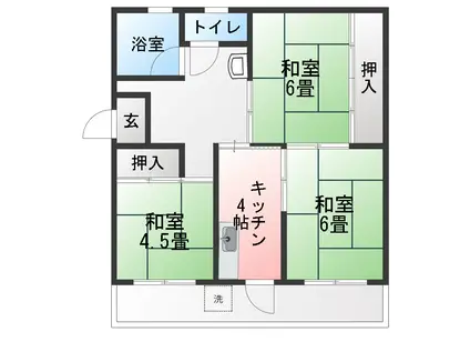 井田ハイツ(3DK/1階)の間取り写真