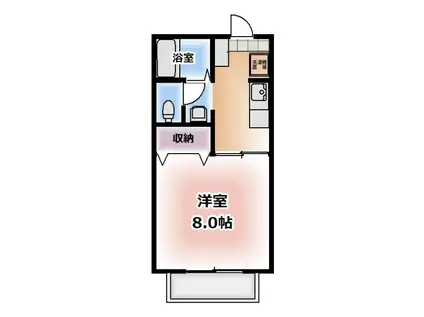 サンハイムK(1K/1階)の間取り写真