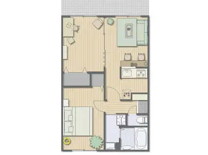 シーサイドヴィラ(2LDK/1階)の間取り写真