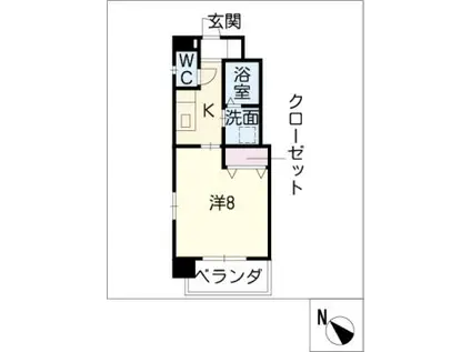 ラヴィール平針(1K/5階)の間取り写真