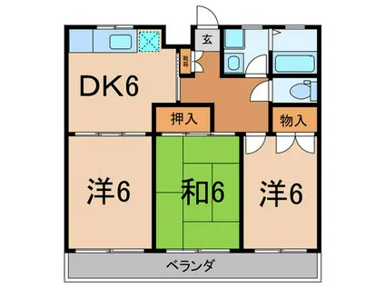 サンハイツ志茂多(3DK/3階)の間取り写真