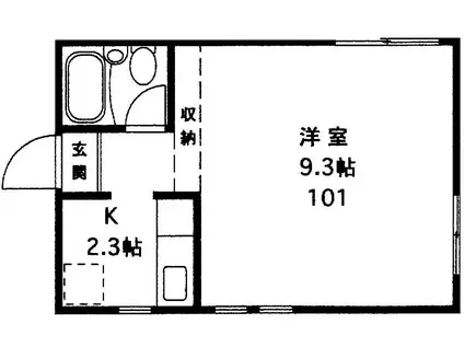 アルファコート(1K/1階)の間取り写真
