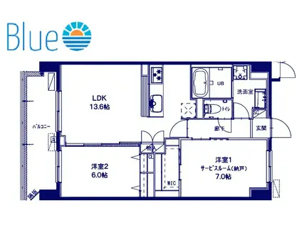 ブルーブラン新横浜(1SLDK/10階)の間取り写真
