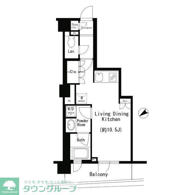 エスティメゾン四谷坂町(ワンルーム/6階)の間取り写真