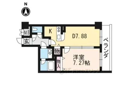コンフォーレ栗栖野(1LDK/4階)の間取り写真