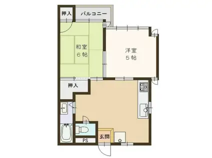 東和マンション(2DK/4階)の間取り写真