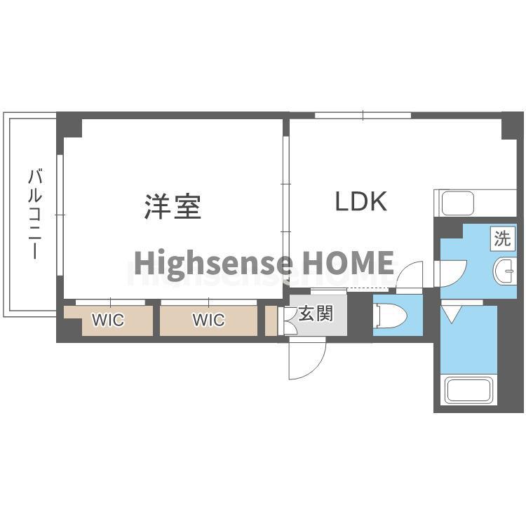 京橋オリエンタルキューブ(1LDK/1階)の間取り写真