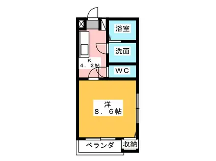 サーラー・イサラ(1K/1階)の間取り写真