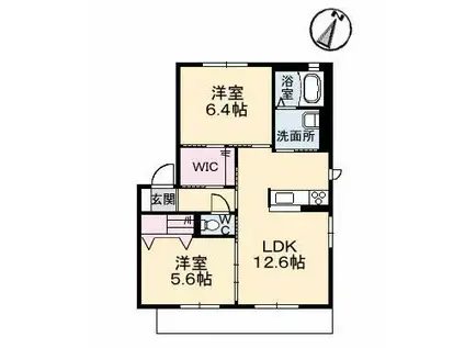 リッツ・ガーデン(2LDK/1階)の間取り写真