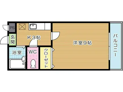 ジェイズテン(1K/1階)の間取り写真