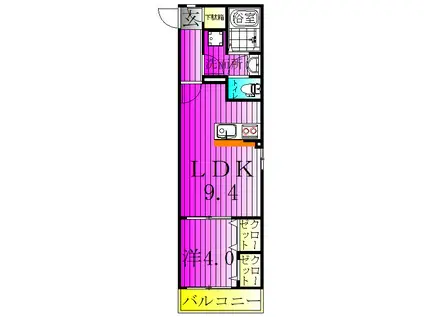 リブリ・南柏II(1LDK/1階)の間取り写真