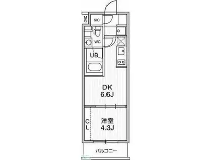TASUKI RICHESSE HIGASHI-KOUENJIタスキ(1DK/1階)の間取り写真