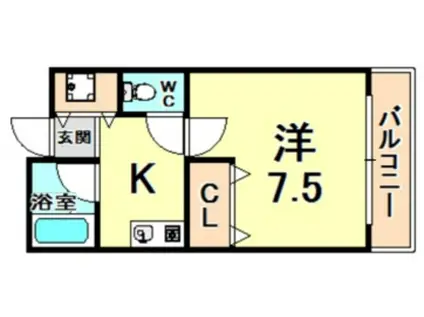 寺町ハウス(1K/1階)の間取り写真