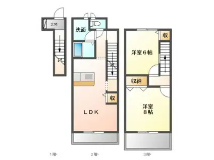マオリッツ(2LDK/2階)の間取り写真