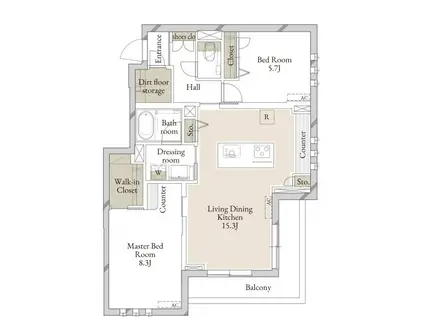 HYGGE(2LDK/2階)の間取り写真