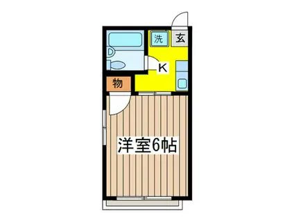 シティハイム並木A棟(1K/2階)の間取り写真