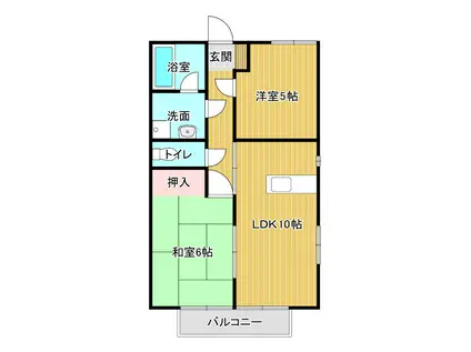 エクセレント都賀A(2LDK/1階)の間取り写真
