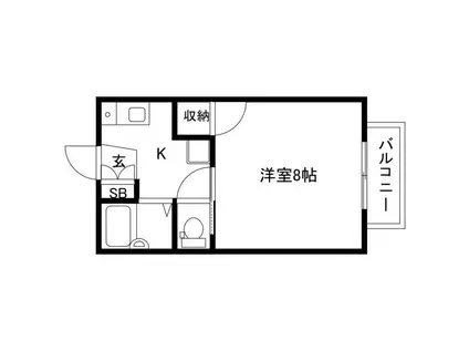 セルーリア(1K/2階)の間取り写真