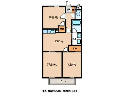 サープラス滝川B(3DK/2階)の間取り写真