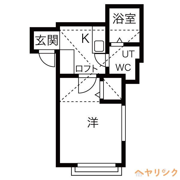 アランチェート矢田(1K/1階)の間取り写真