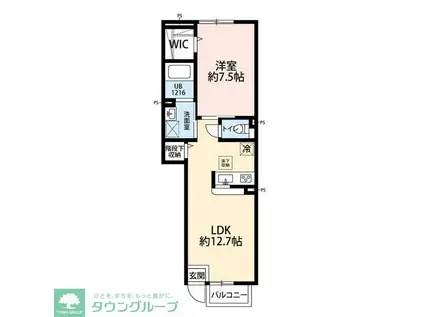 アムールクールダンジュ(1LDK/1階)の間取り写真