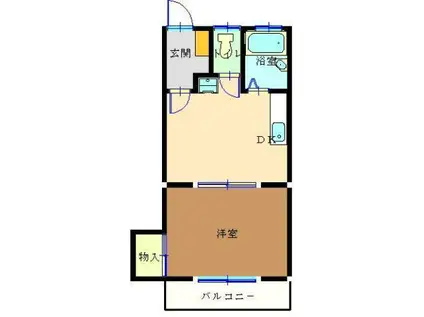 ウッディカゴハラ(1DK/2階)の間取り写真