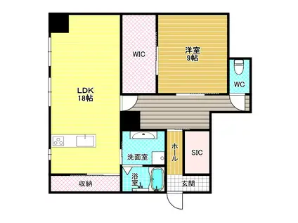 センチュリー山繁(1LDK/1階)の間取り写真