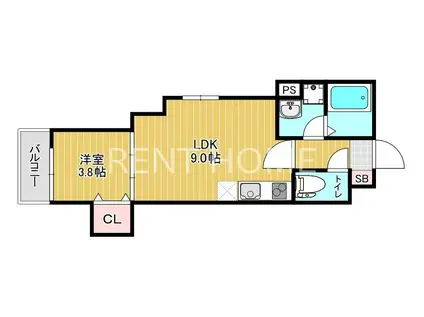D PORTA BLOOM(1LDK/3階)の間取り写真
