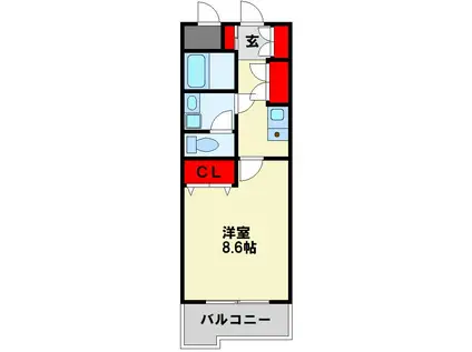 シャルマン・ステューディオII(1K/3階)の間取り写真