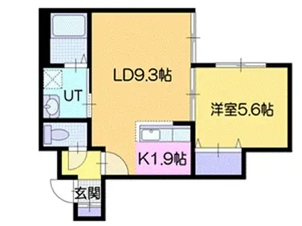 プライム北広島(1LDK/2階)の間取り写真