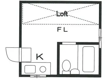 ティーケー中野(ワンルーム/2階)の間取り写真