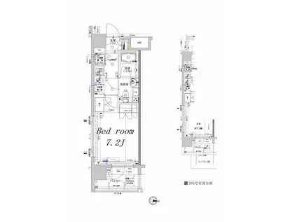 アクサスウィル四谷三丁目STA(1K/2階)の間取り写真
