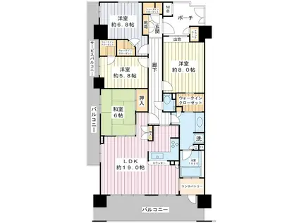 レジアスフォート新浦安E棟(4LDK/10階)の間取り写真