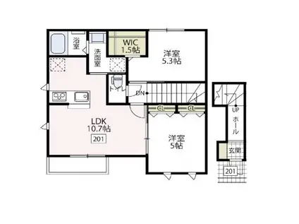 コート日吉(2LDK/2階)の間取り写真