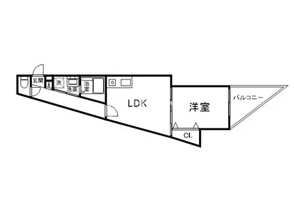 MIREI太秦天神川(1LDK/2階)の間取り写真
