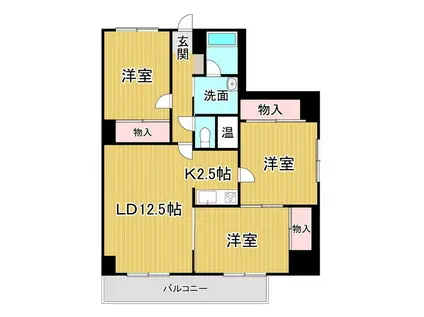 CENTER CITY(3LDK/3階)の間取り写真