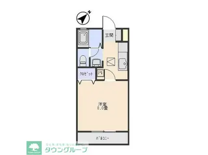 コーポフジA(1K/1階)の間取り写真