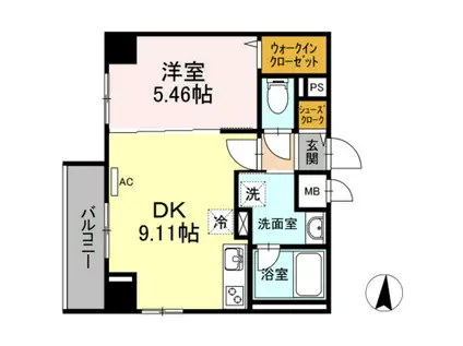 雅メゾン(1LDK/3階)の間取り写真
