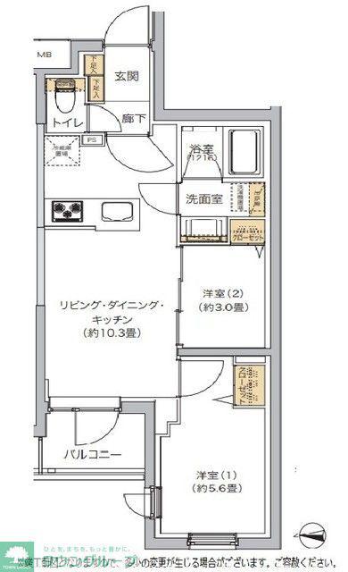 リビオメゾン湯島(2LDK/1階)の間取り写真